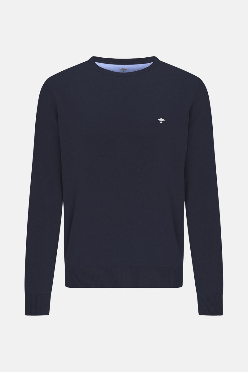 Pull à col rond - Bleu foncé