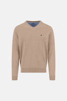 Pull à col en V - taupe