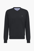 Pull col V Noir - Fynch-Hatton