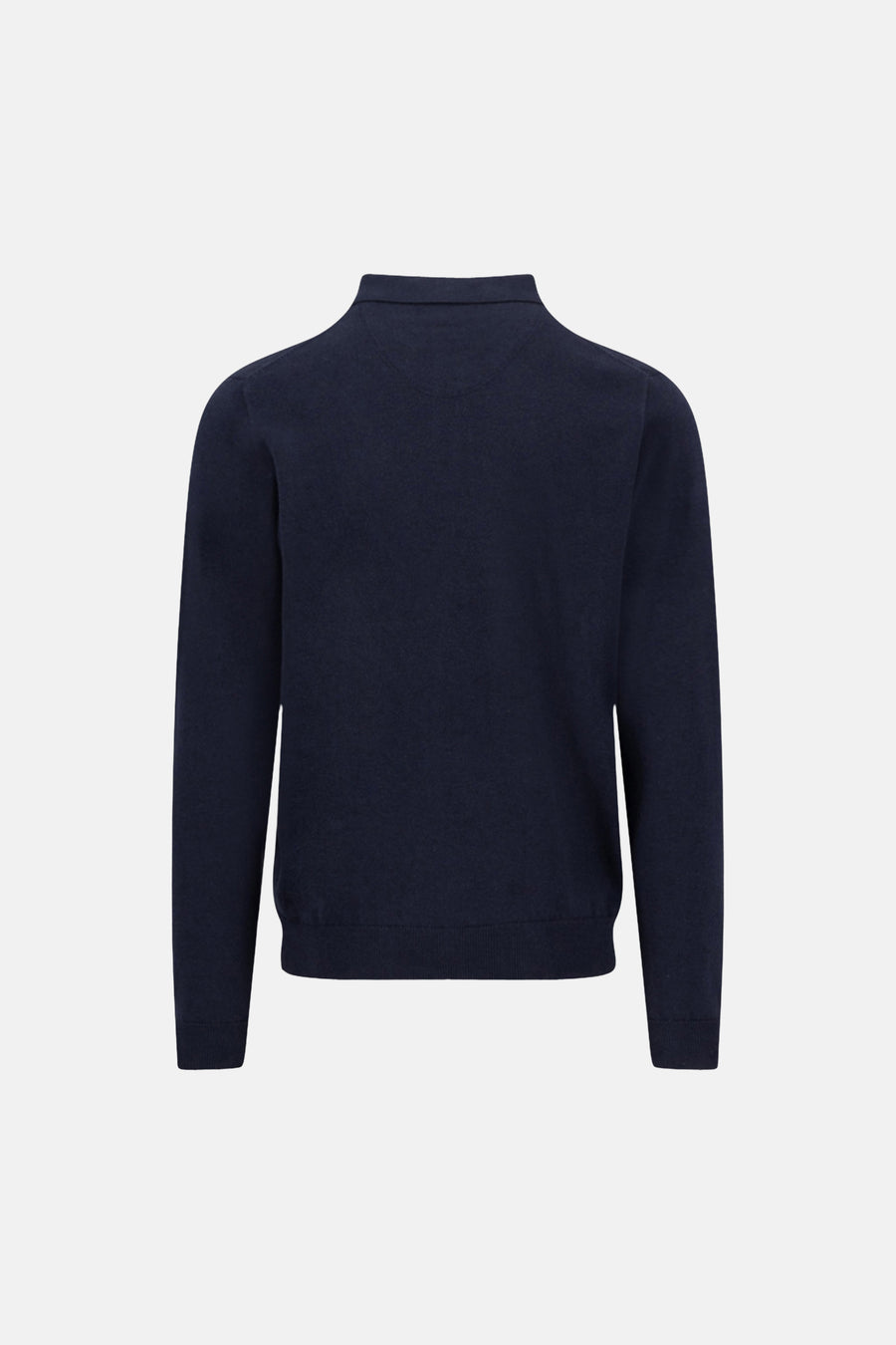 Polo à manches longues bleu de FYNCH-HATTON, vue arrière sur fond blanc.