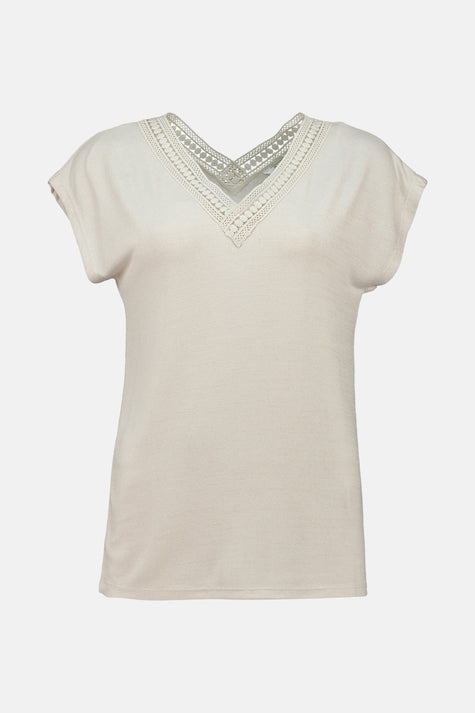 Top (korte mouwen) Beige - ZABAIONE