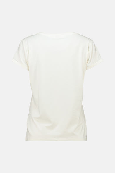 Wit T-shirt met korte mouwen van ZABAIONE, effen, ronde hals en klassieke pasvorm, achterzijde.