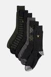 Multikleuren sokken van LYLE & SCOTT met diverse patronen: strepen, ruiten, effen en merklogo.