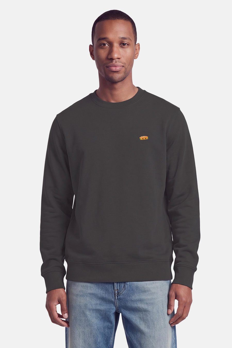 Sweat col O - gris