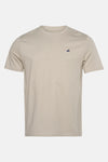 Beige T-shirt met korte mouwen van STROM, met een discreet schoenlogo.