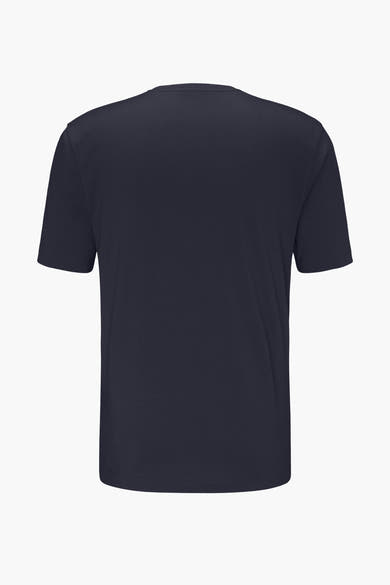 T-shirt bleu à manches courtes de Fynch-Hatton, uni, vue de dos.
