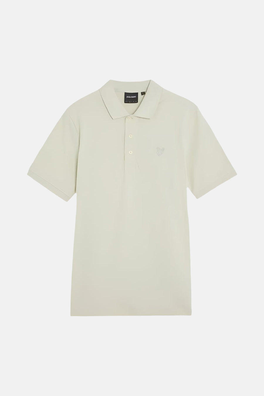 Lichtgrijs poloshirt met korte mouwen van Lyle & Scott, met toon-op-toon logo op de borst.
