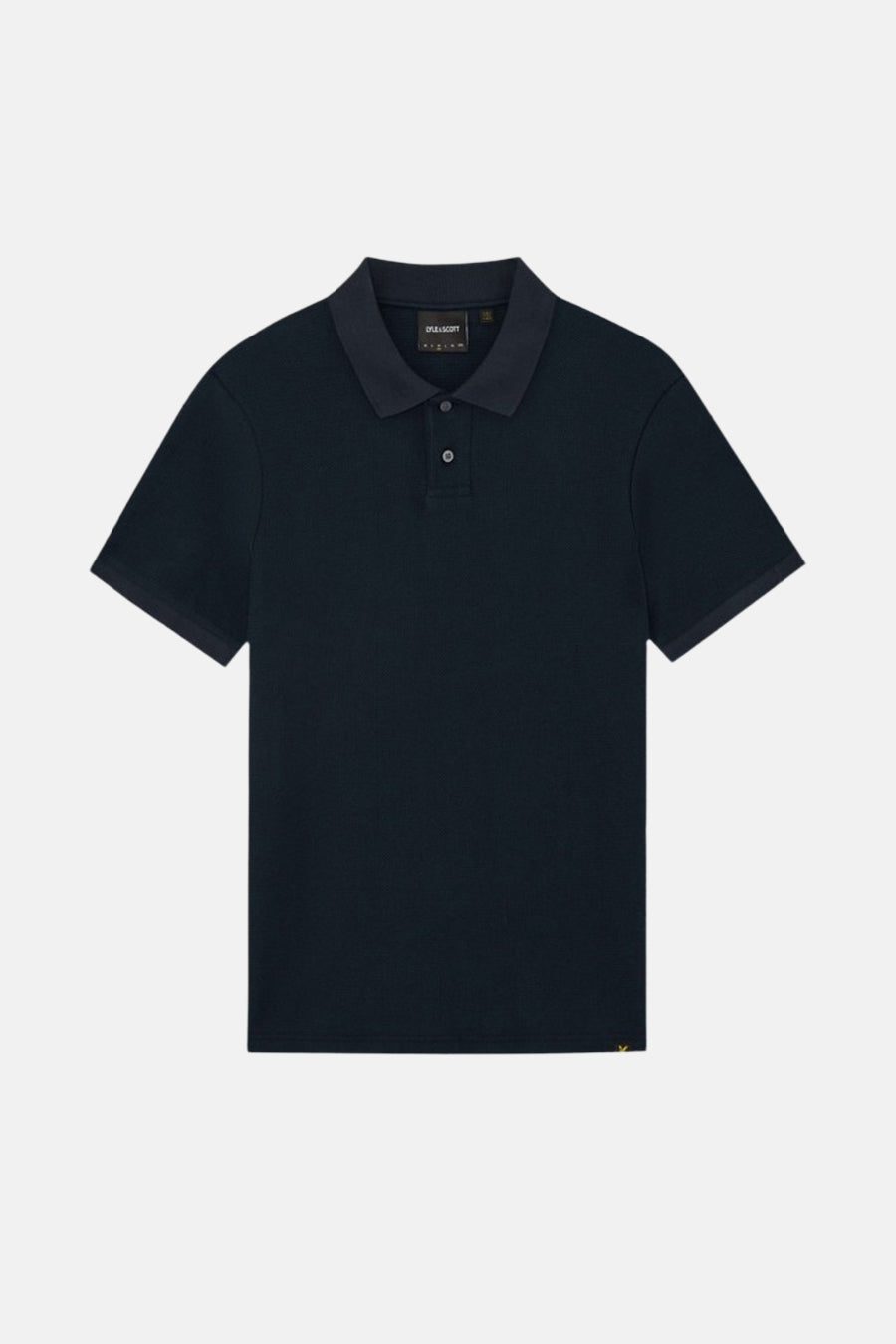 Polo bleu à manches courtes de LYLE & SCOTT, col classique et patte de boutonnage discrète.