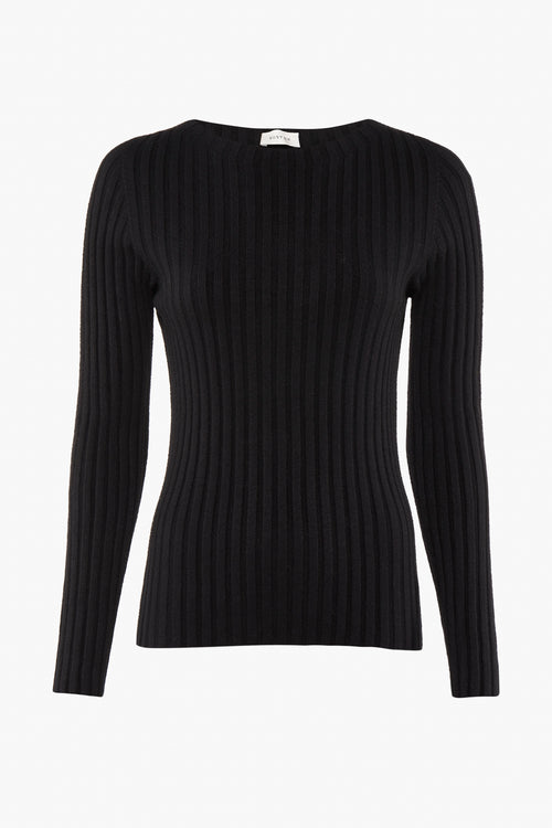 Pull col rond Noir - Susy Mix