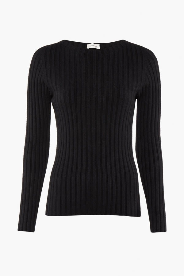 Pull col rond Noir - Susy Mix