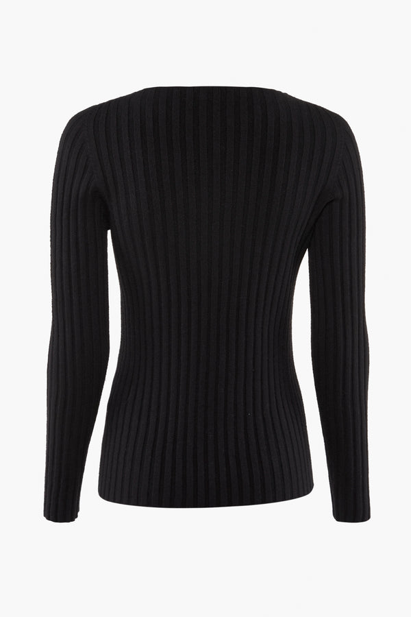 Pull col rond Noir - Susy Mix