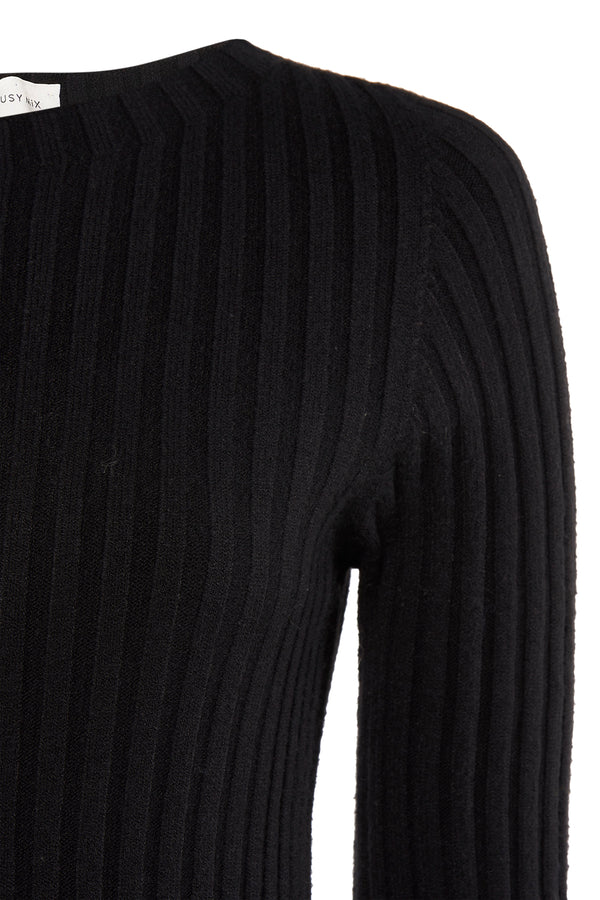 Pull col rond Noir - Susy Mix