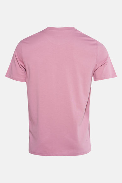 T-shirt à manches courtes rose de STROM, vue arrière, coupe droite et ourlet simple.