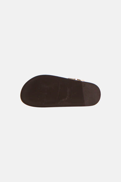 Sandales marron de SUPERTRASH, vue de dessous, avec inscription de la marque et taille 40 sur la semelle.