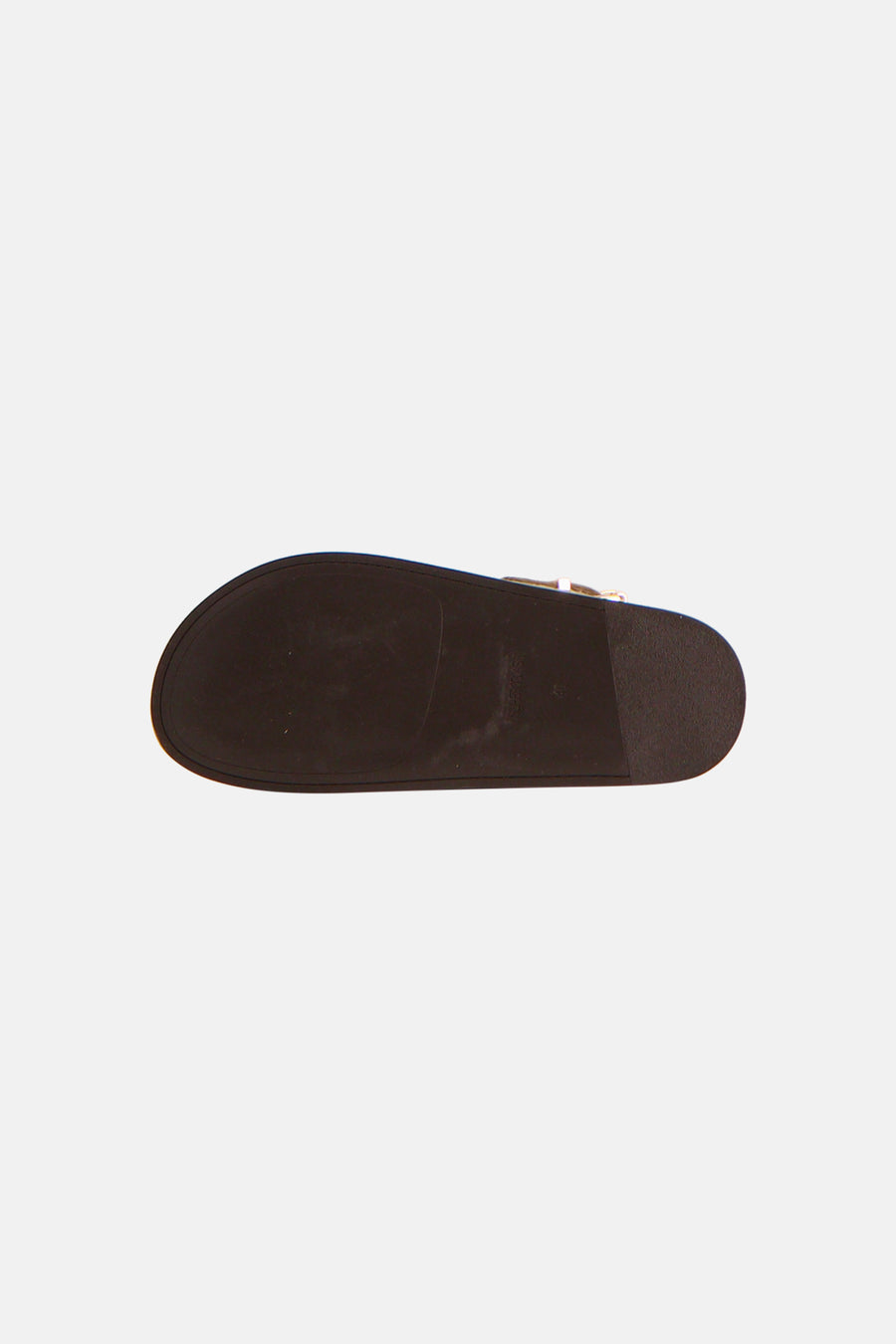 Sandales marron de SUPERTRASH, vue de dessous, avec inscription de la marque et taille 40 sur la semelle.