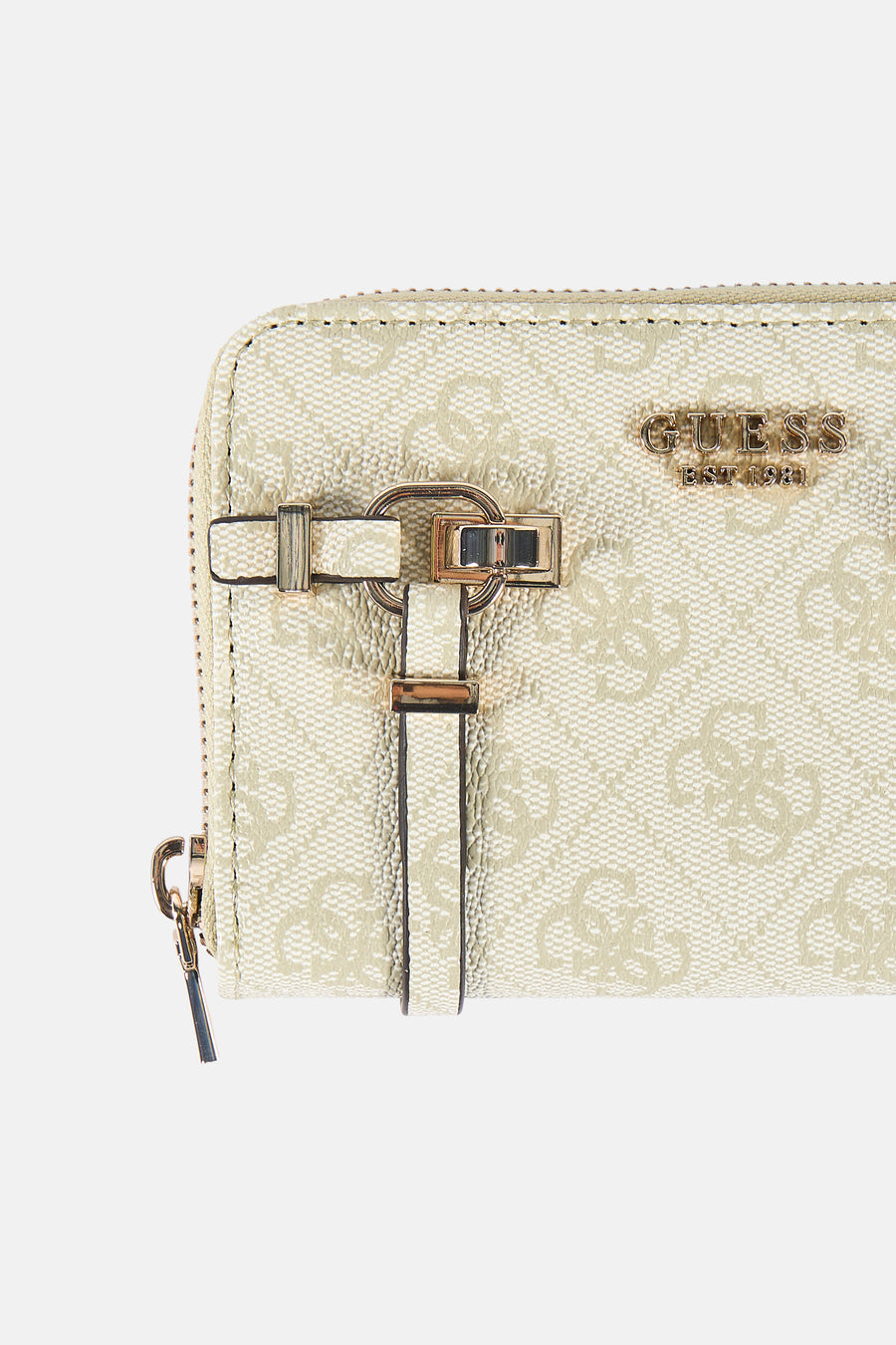 Portefeuille vert en matière synthétique de Guess, avec fermeture éclair et motif imprimé.