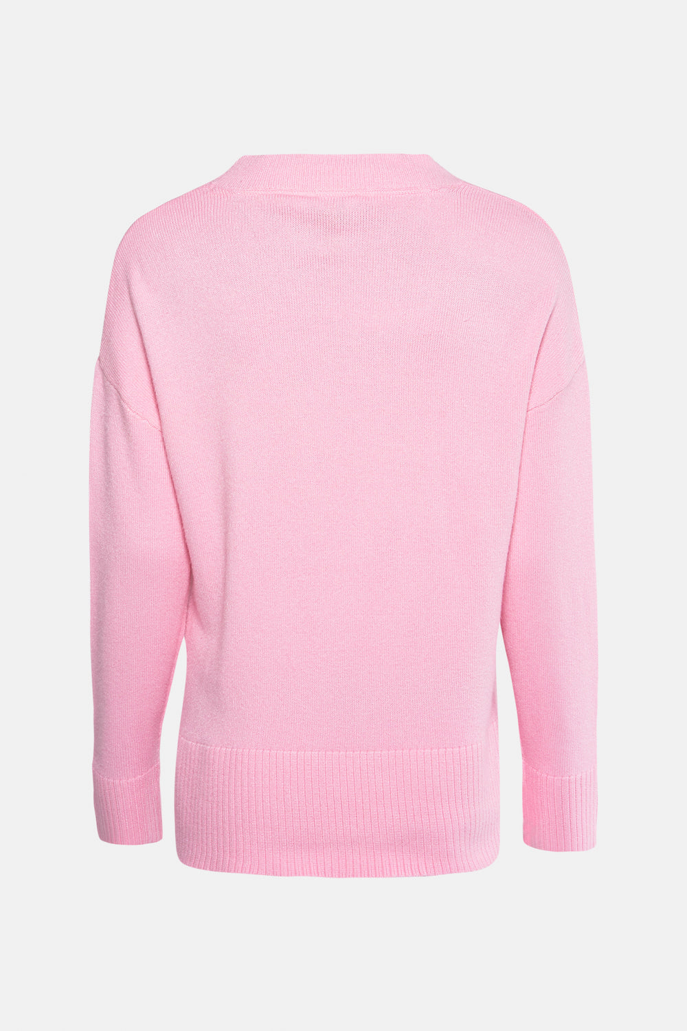 Trui met V-hals Roze - ZABAIONE