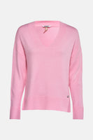 Trui met V-hals Roze - ZABAIONE