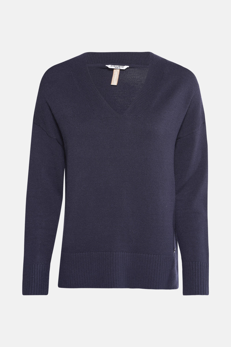 Trui met V-hals Blauw - ZABAIONE