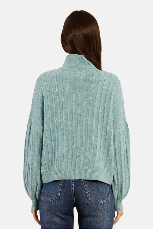 Pull met rolkraag - blauw
