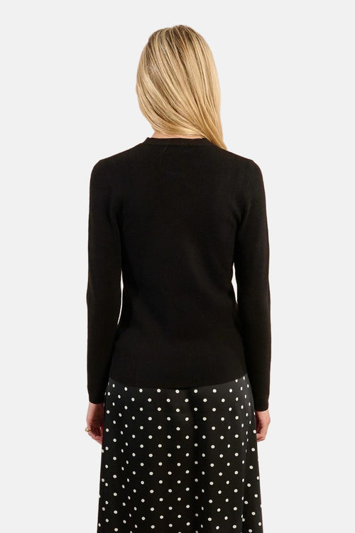 Pull met ronde hals - zwart