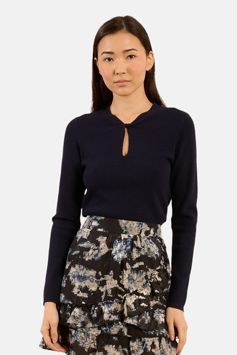 Pull met ronde hals - blauw