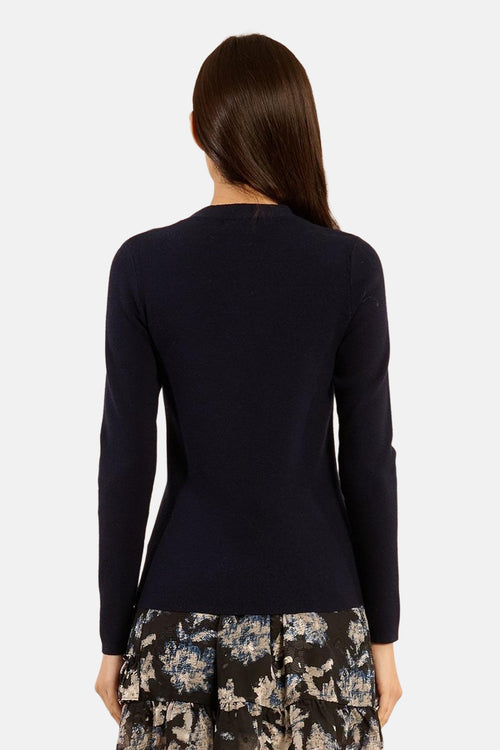 Pull met ronde hals - blauw