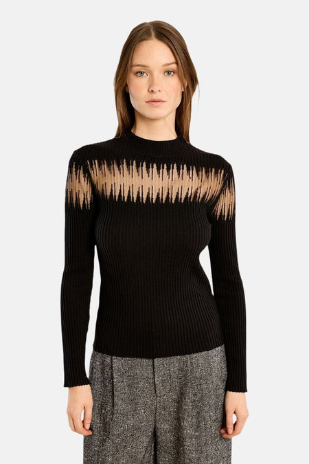 Pull O-hals - zwart
