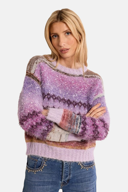 Pull col rond multicolore - Molly Bracken