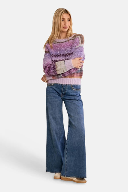 Pull col rond multicolore - Molly Bracken