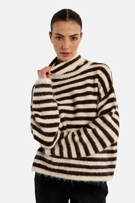 Pull à col roulant - multicolore