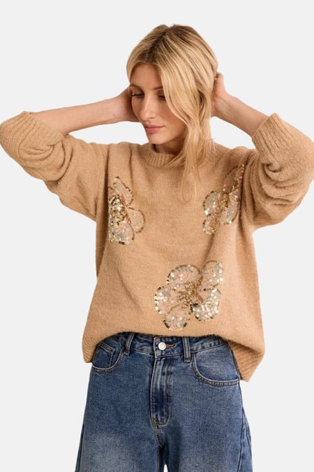 Pull col rond cognac - Molly Bracken
