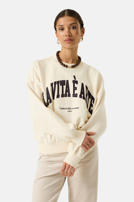Sweat col O - écru