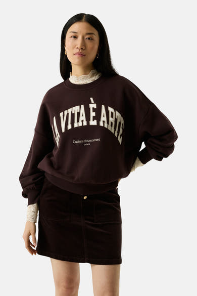 Sweat col rond brun - GARCIA