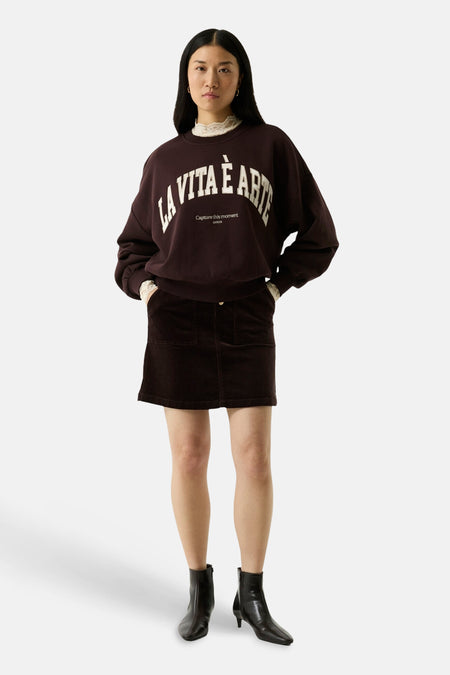 Sweat col O - brun