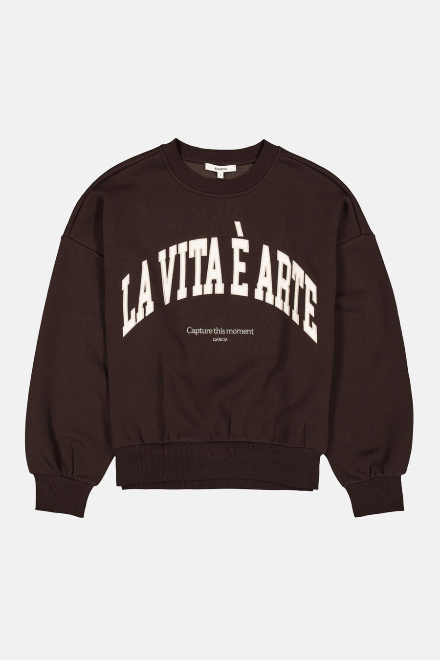 Sweat col rond brun - GARCIA