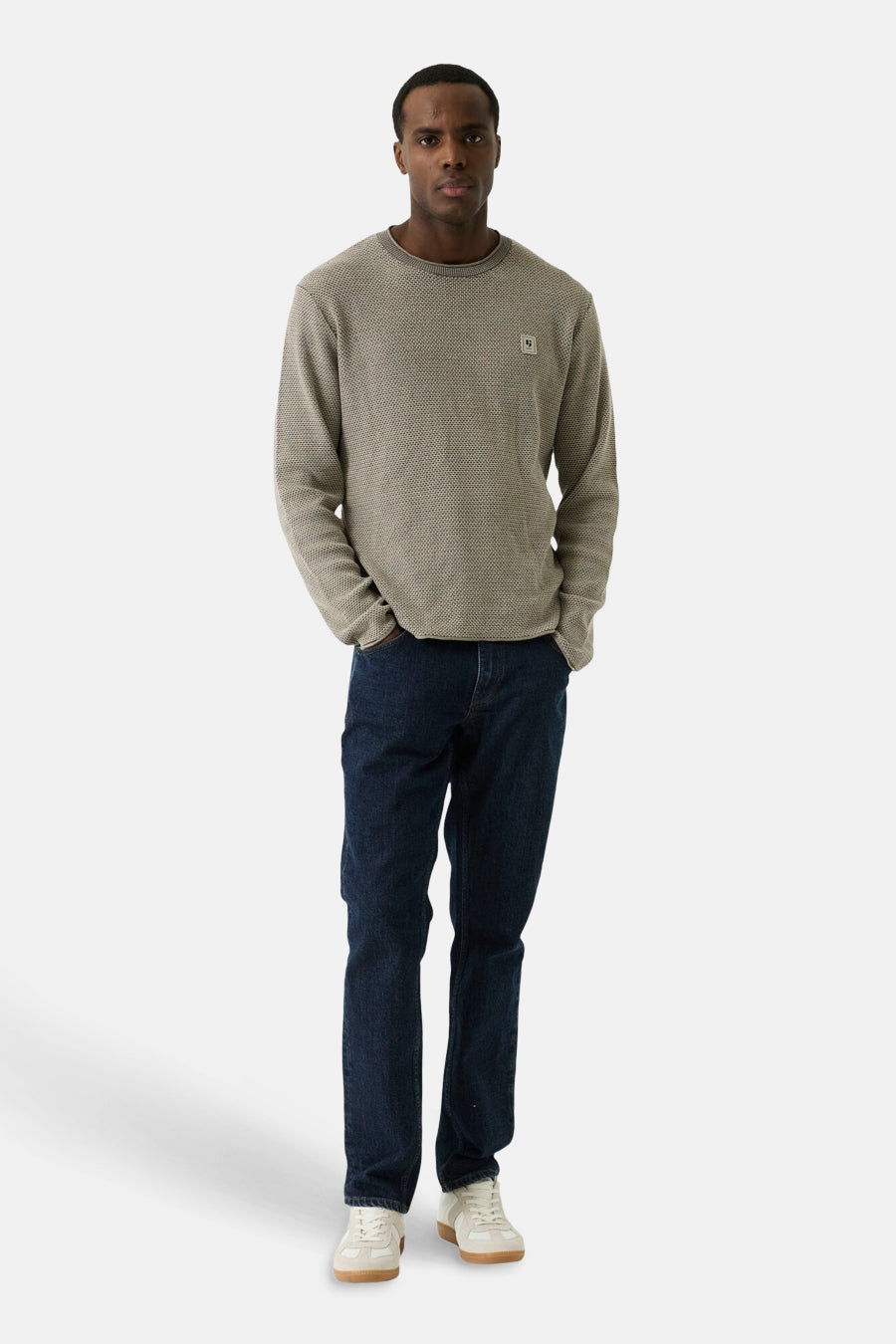 Pull col rond beige - GARCIA