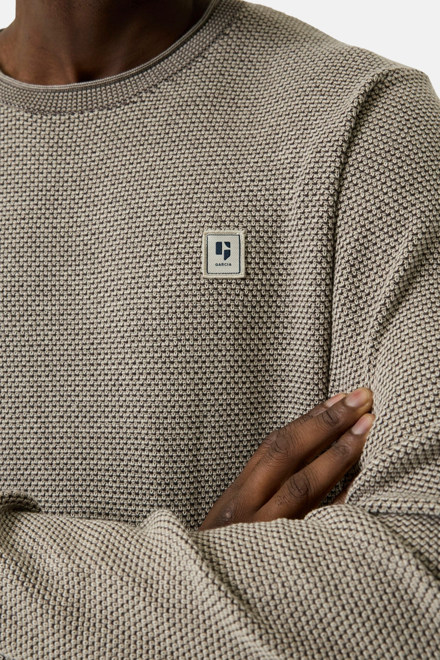 Pull col rond beige - GARCIA