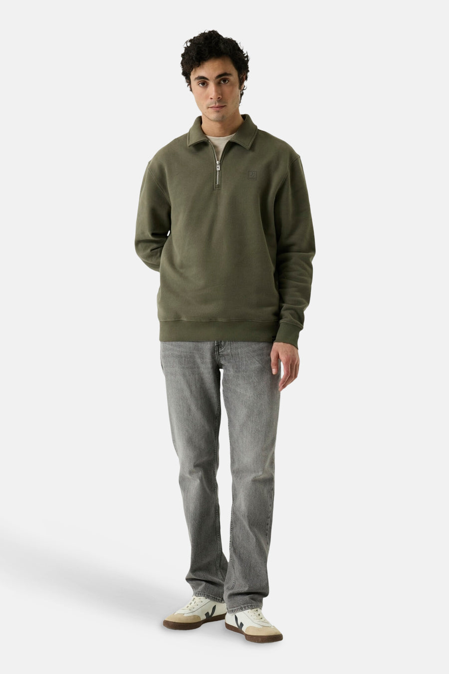 Sweater O-hals - faded olive