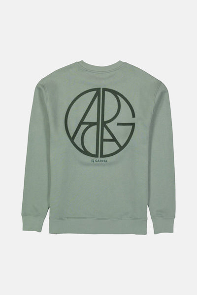 Sweat col O vert de GARCIA, dos avec logo circulaire brodé, manches longues, ourlet côtelé