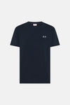 Blauw T-shirt met korte mouwen van SUN 68, met een klein wit logo op de borst.