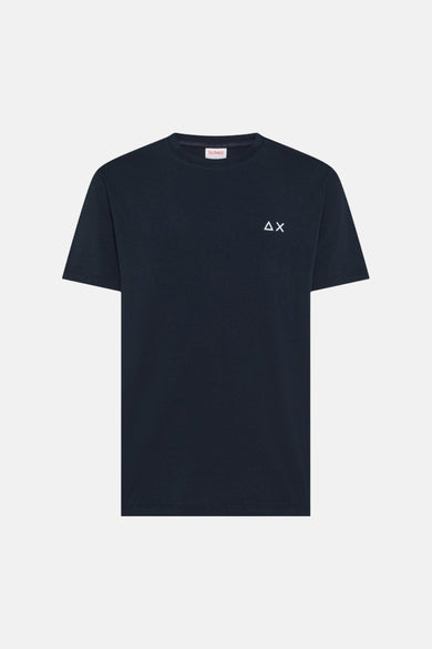 T-shirt bleu à manches courtes de SUN 68, avec un petit logo blanc sur la poitrine.
