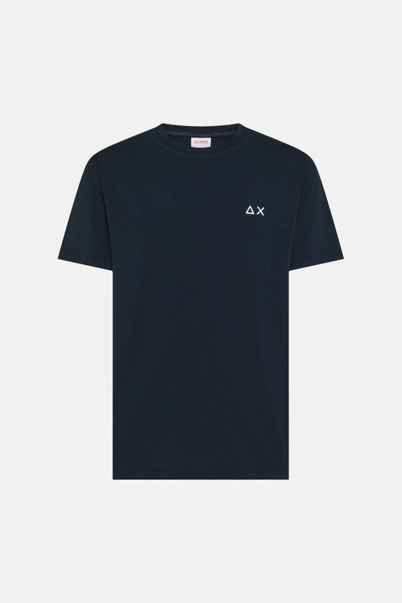 T-shirt bleu à manches courtes de SUN 68, avec un petit logo blanc sur la poitrine.