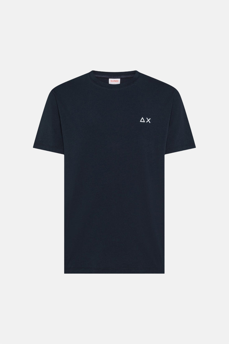 Blauw T-shirt met korte mouwen van SUN 68, met een klein wit logo op de borst.