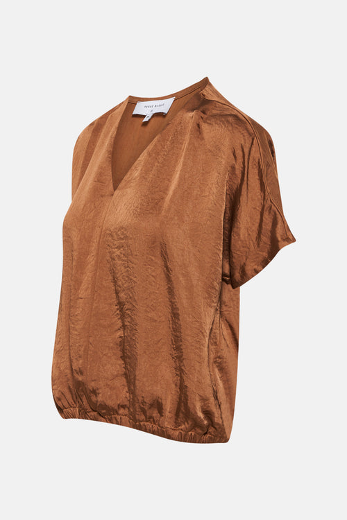Blouse à manches courtes - brun