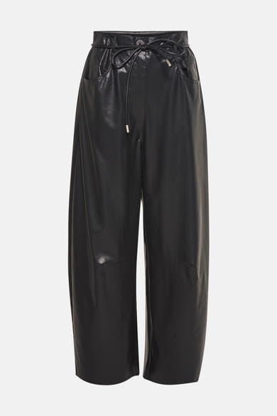 Pantalon noir de ADORE, avec une ceinture à nouer et une coupe ample.