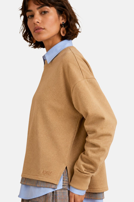 Sweat col O - beige