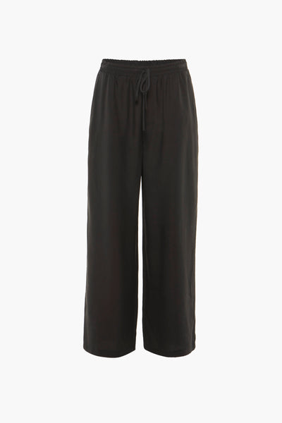 Pantalon coloré noir de VICOLO, avec cordon de serrage à la taille élastiquée.