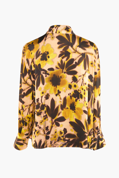 Chemise à manches longues multicolore de VICOLO, avec motif floral et col chemise.