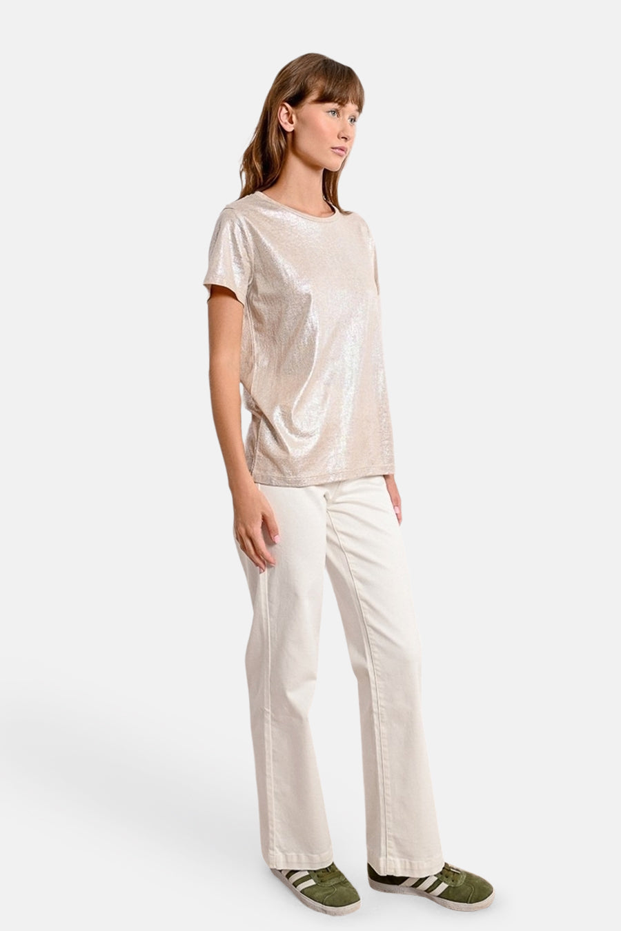 Top uni manches courtes Beige - Molly Bracken